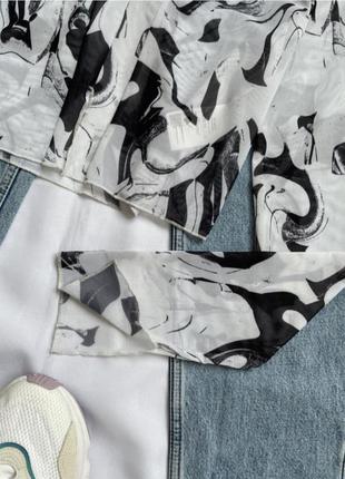 Блуза черно-белая прозрачная monki, сетка h&m3 фото