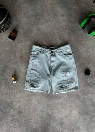 Мужское рваное голубое джинсовое шорты голубые джинсовые шорты рваные