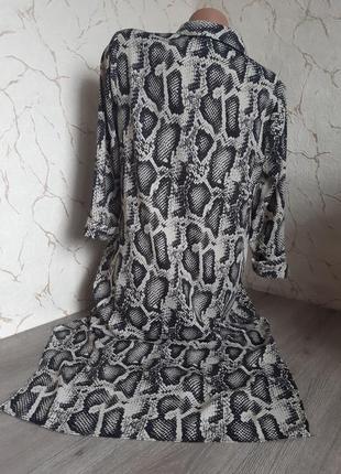 Платье миди серое/чёрное змеиный принт,46 р. m3 фото