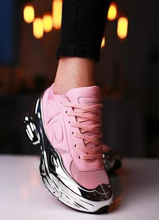 Знижка adidas raf simons ozweego pink metallic жіночі люкс кросівки рожеві сріблясті срібні скидка женские розовые серебристые серебряные кроссовки7 фото