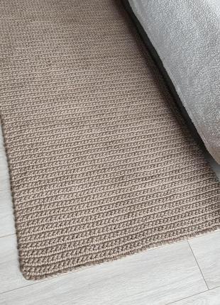 Килим доріжка із джуту. плетений килимок. натуральний килим ручної роботи.5 фото