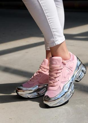 Знижка adidas raf simons ozweego pink metallic жіночі люкс кросівки рожеві сріблясті срібні скидка женские розовые серебристые серебряные кроссовки4 фото