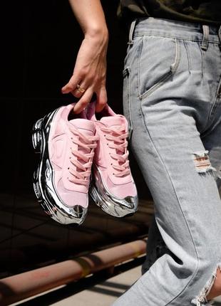 Знижка adidas raf simons ozweego pink metallic жіночі люкс кросівки рожеві сріблясті срібні скидка женские розовые серебристые серебряные кроссовки8 фото