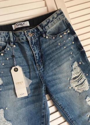 Стильні нові джинси з перлинками4 фото