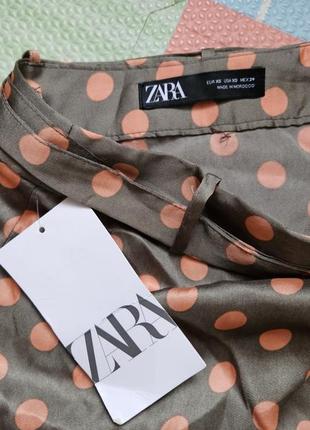 Шорты юбка в горошек zara4 фото