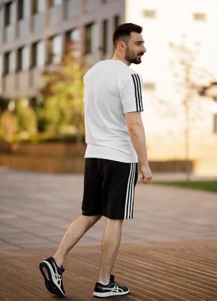 Літній чоловічий спортивний костюм летний мужской спортивный трикотажный костюм adidas7 фото
