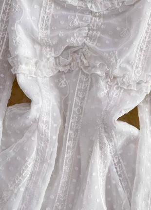 Романтичное белое шифоновое платье2 фото