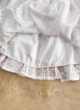 Романтичное белое шифоновое платье5 фото