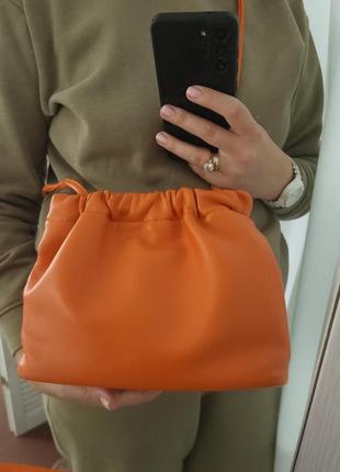 Трендовая сумка тыквенного оранжевого цвета luck sherrys5 фото