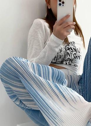 Плиссированные свободные женские брюки градиент с высокой талией💓1 фото