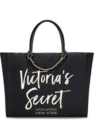 Чорна сумка victoria's secret для пляжу і міста1 фото