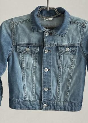 Куртка джинсова дитяча, синя, на кнопочках, на зріст 98 см