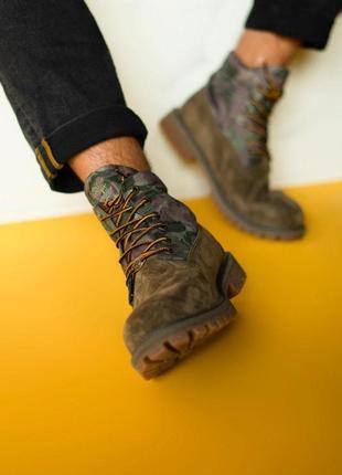 Удобные мужские ботинки timberland military brown (осень-зима-весна)😍2 фото
