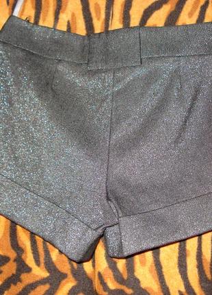 Супер шорты темно-серого цвета с блестинкой,р.6,марокко.2 фото
