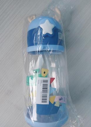 Поилка поильник непроливайка бутылка чашка с силиконовой трубочкой олененок