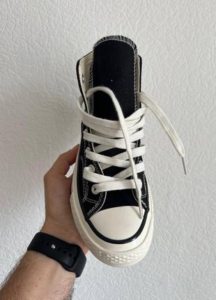 Converse all star chuck taylor 70 classic high top класичні чорні кеди унісекс конверс високі весна літо мужские женские черные классические кеды4 фото