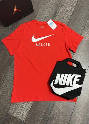 Оригинальная футболка найк/nike soccer swoosh in red