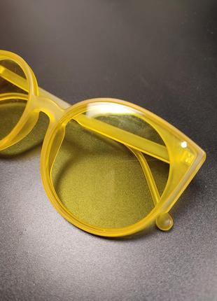 Желтые очки кошачьи ушки2 фото