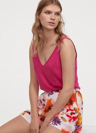 Вискозные цветочные шортики h&m xs-s