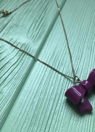 Новый кулон фиолетовый бант