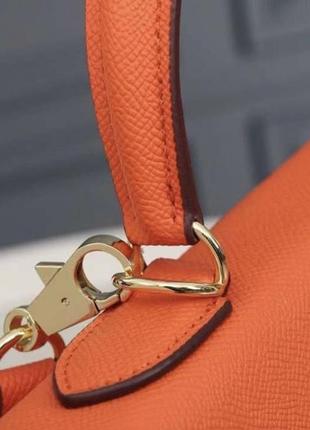 Кожаная сумка в стиле hermès kelly 22 cm mini3 фото