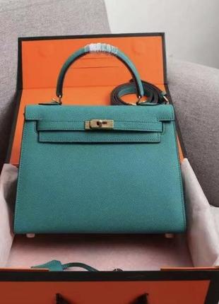 Кожаная сумка в стиле hermès kelly 22 cm mini10 фото
