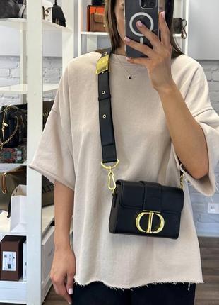 Сумка в стилі dior 30 montaigne bag black box calfskin 🌿6 фото