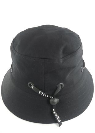 Панами чорні чоловічі стильні брендові жіночі панамки капелюхи модні шляпи з утяжкой philipp plein2 фото