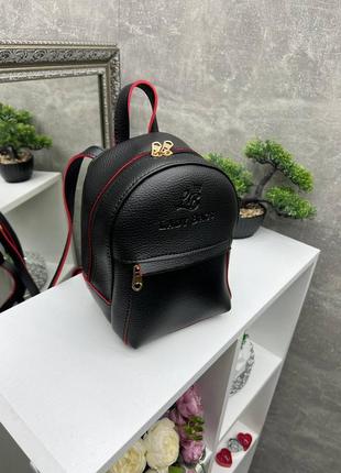 Миниатюрный стильный рюкзак черного цвета производство украинской люкс качество4 фото