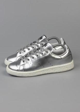 Фирменные серебристые кроссовки adidas stan smith2 фото