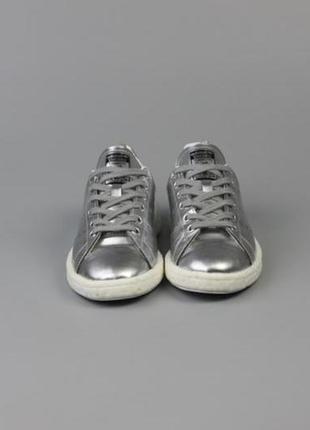 Фирменные серебристые кроссовки adidas stan smith3 фото