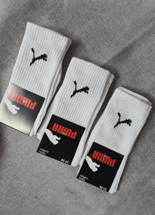 Носки puma, белые носки , носки высокие белые женские мужские, высокие носки пума, носки