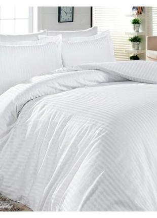Комплект постільної білизни first choice satin lines style beyaz сатин 220-200 см білий