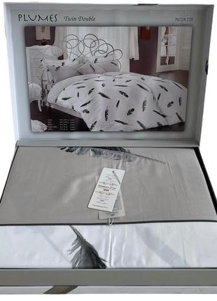Комплект постельного белья maison d'or plumes grey сатин 220-160 см серый