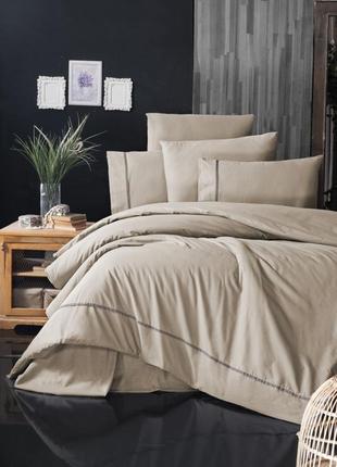 Комплект постельного белья first choice ranforce deluxe alisa ecru хлопок 200-220 см кремовый