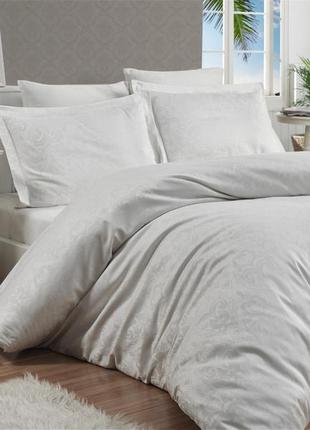 Комплект постельного белья first сhoice jacquard satin series sofya krem хлопок 220*200 см кремовый