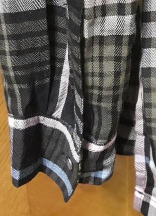 Брендовый новый хлопок + вискоза стильная рубашка в крупную клетку р 8 / 36 от f& f