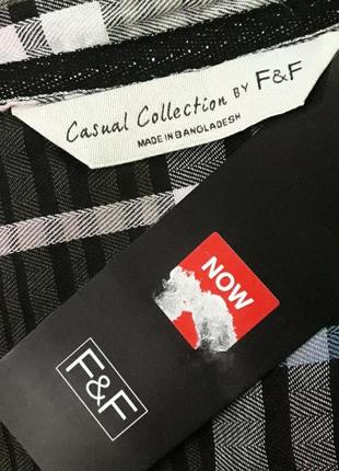 Брендовый новый хлопок + вискоза стильная рубашка в крупную клетку р 8 / 36 от f& f