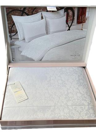 Комплект постельного белья maison d'or pearl linens white бамбук 220-200 см белый