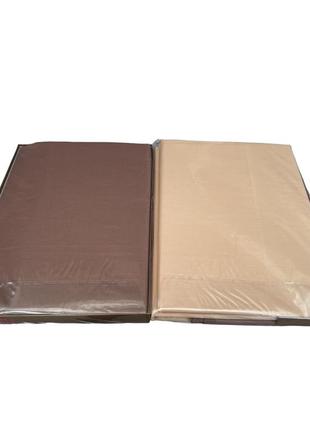 Комплект постільної білизни теп cinnamon plain бавовна 215-200 см коричневий3 фото