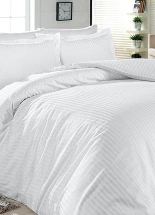 Комплект постільної білизни first choice satin lines style beyaz сатин 220-160 см білий