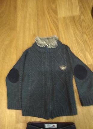 Кофта, свитер с мех ворот, на 3-5 лет, зима3 фото