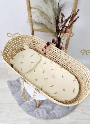 Комплект постельного белья в коляску муслин