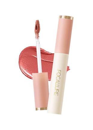 Рідка кремова матова помада focallure super velvet smooth glaze lip #203, 2,4 г