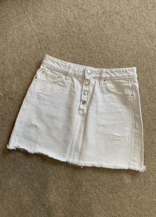 Белая джинсовая юбка на лето от zara база🤍🤍