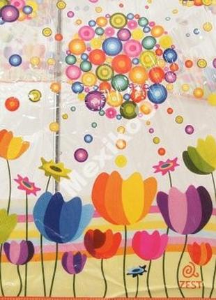 Прозрачный детский зонт zest расцветка цветная поляна4 фото