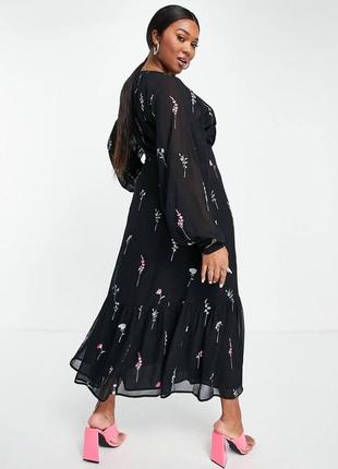 Платье макси на пуговичках  с вышивкой асос9 фото