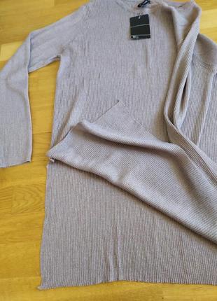 Бежевая блуза свитер с разрезами5 фото