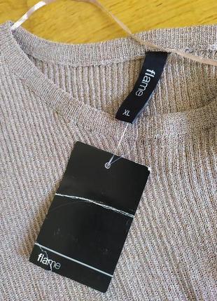 Бежевая блуза свитер с разрезами6 фото