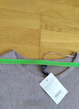 Бежевая блуза свитер с разрезами9 фото